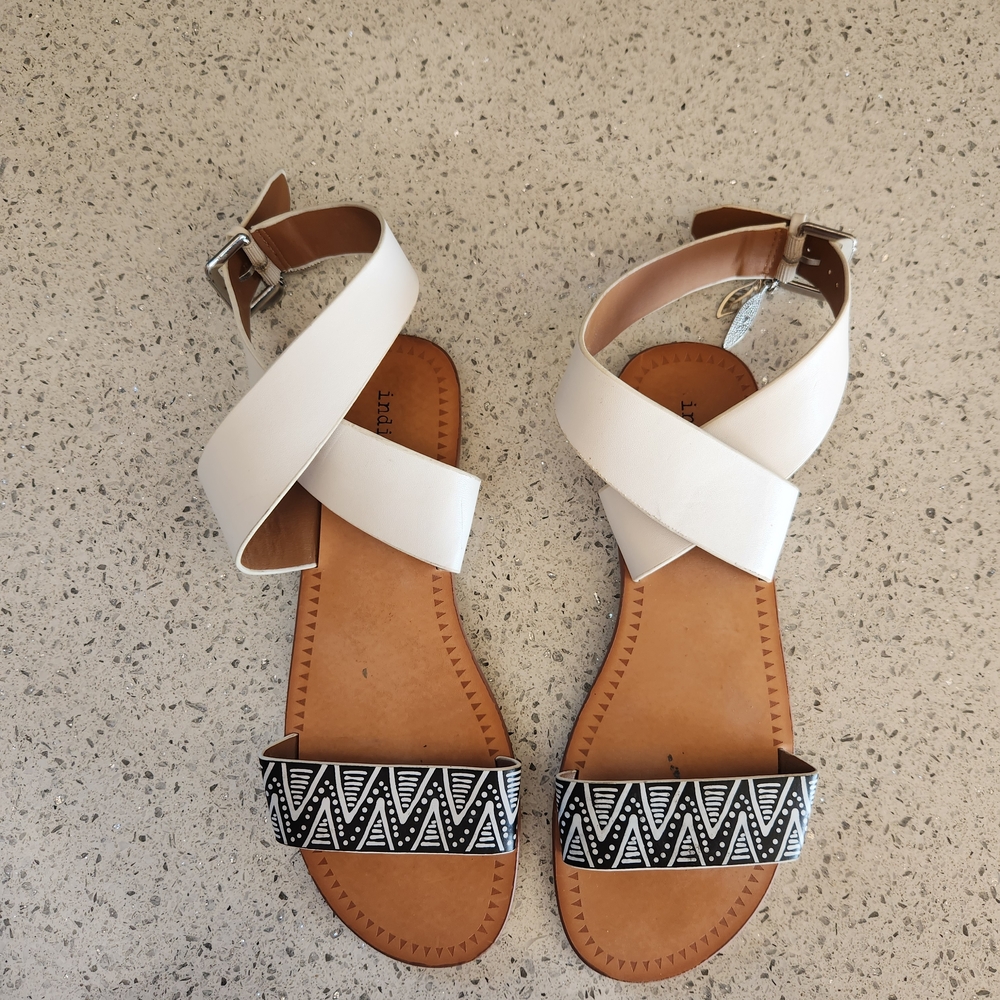 Stylish White and Black Sandals